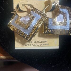 Sterling Silver and Gold plated earrings with exquisite geometric earrings